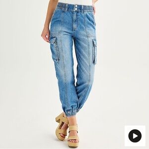 High rise utility cargo joggers